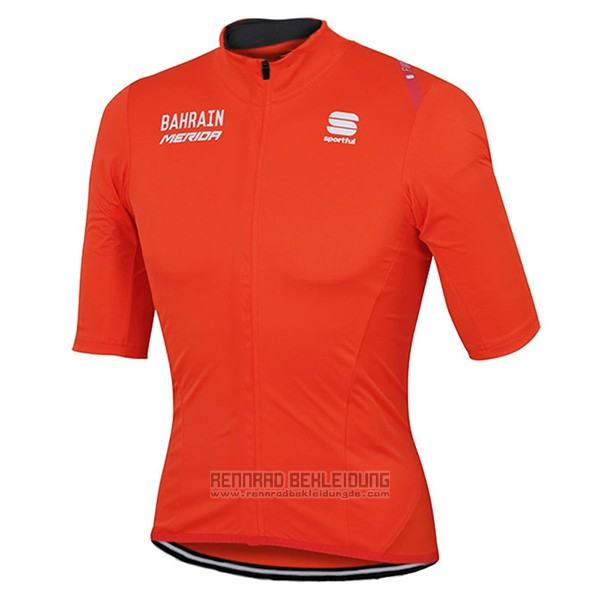 2017 Fahrradbekleidung Bahrain Merida Orange Trikot Kurzarm und Tragerhose